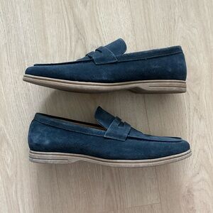 Saks Fifth Avenue Blue Suede Loafers